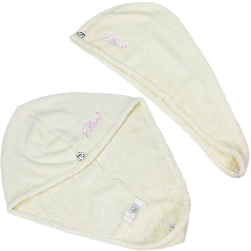 Elleni Haarturban Creme - Haartuch Turban, 2 Stück